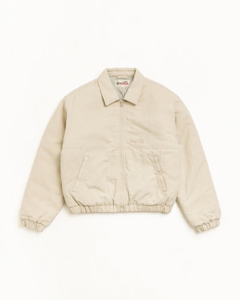 Natural nyco collared work jacket
