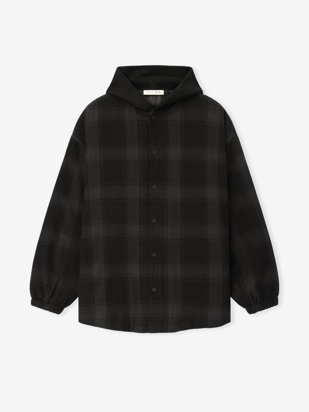Overdyed Vintage Black Plaid padded shirt jacket